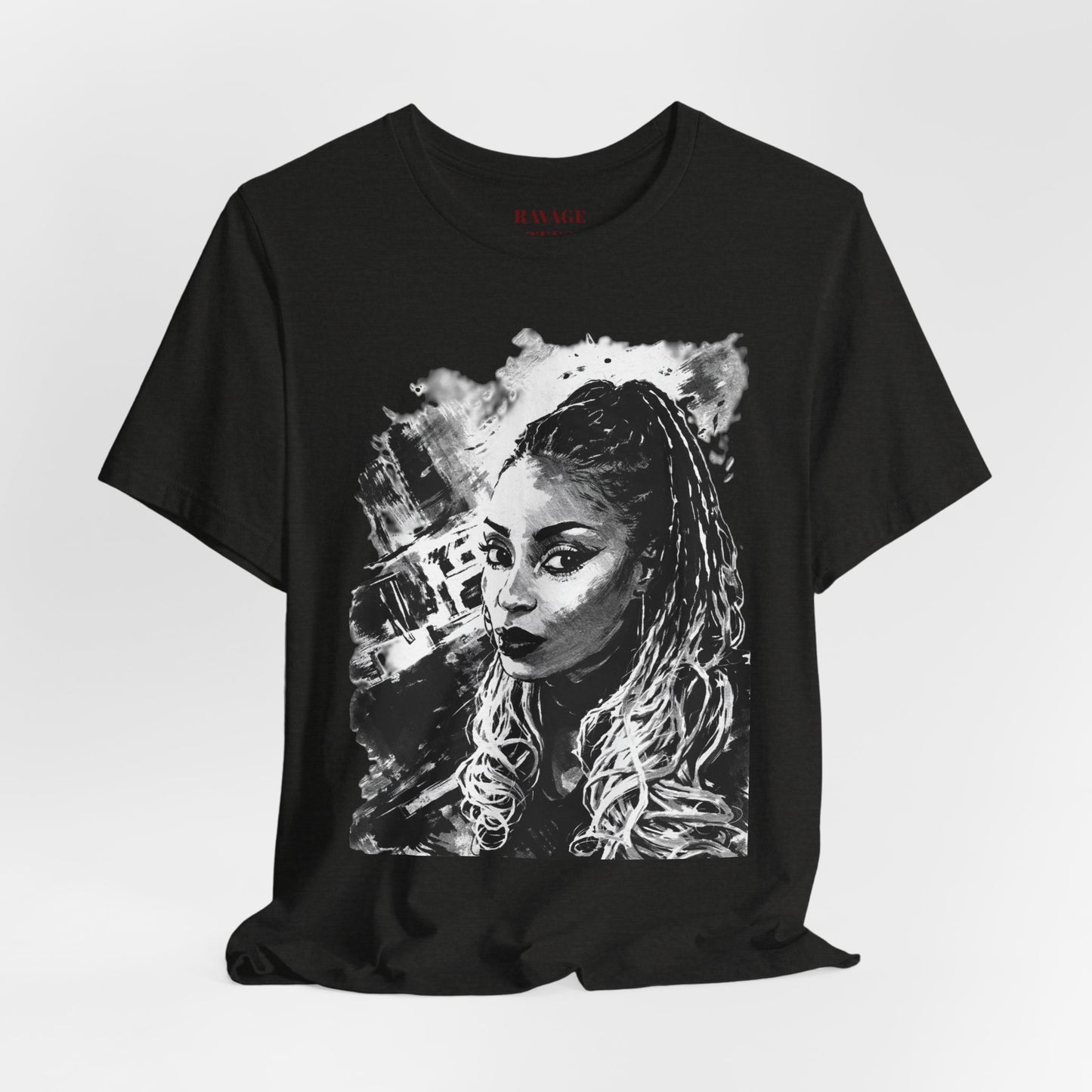Personalize Black & White Ink Print T-Shirt