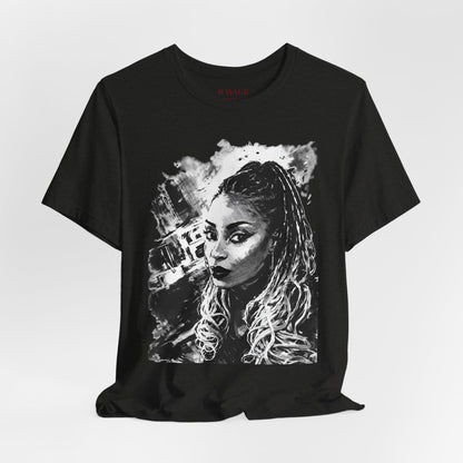 Personalize Black & White Ink Print T-Shirt
