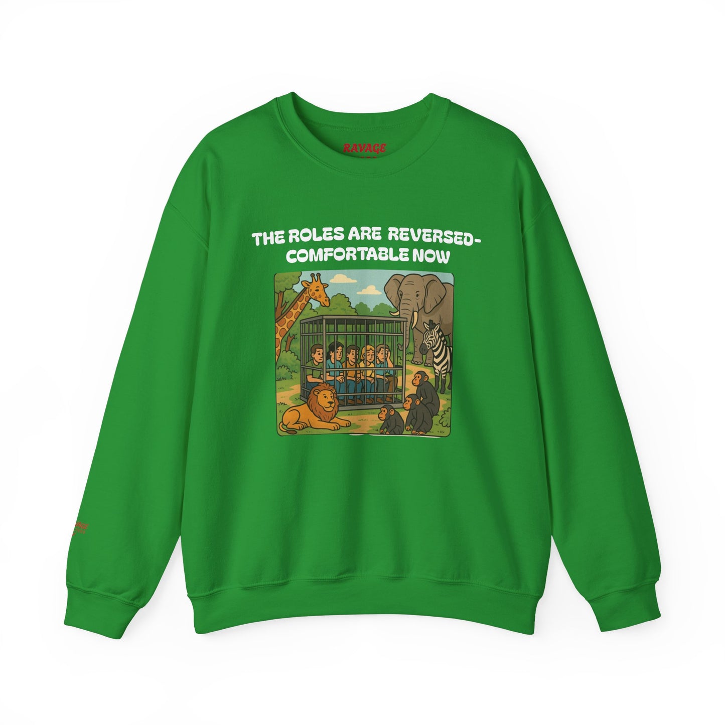 Reversal of Roles-Fun Animal Crewneck Sweatshirt, Unisex Sweatshirt