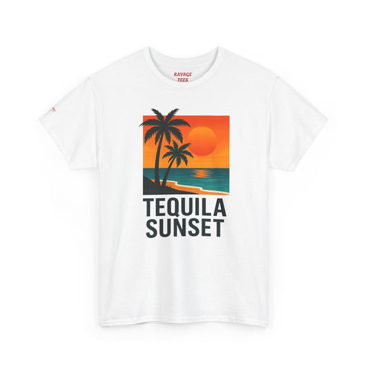 Tequila Sunset Beachwear Tee, Tropical Vibes