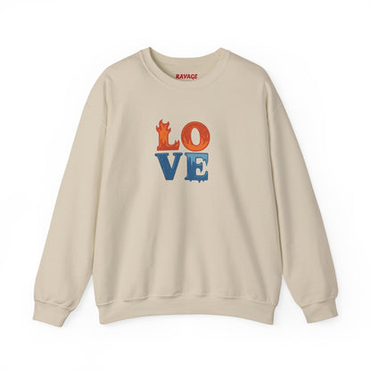 Patriotic Love Sweatshirt | Unisex Crewneck, Cozy Top for Celebrations, Gifts, Independence Day, Casual Style, Everyday Comfort