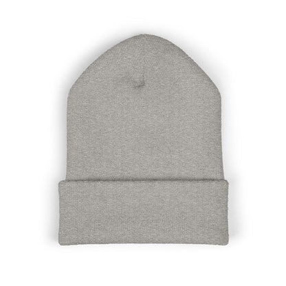 Fearless Embroidered Cuffed Beanie — Bold Black Knit Hat