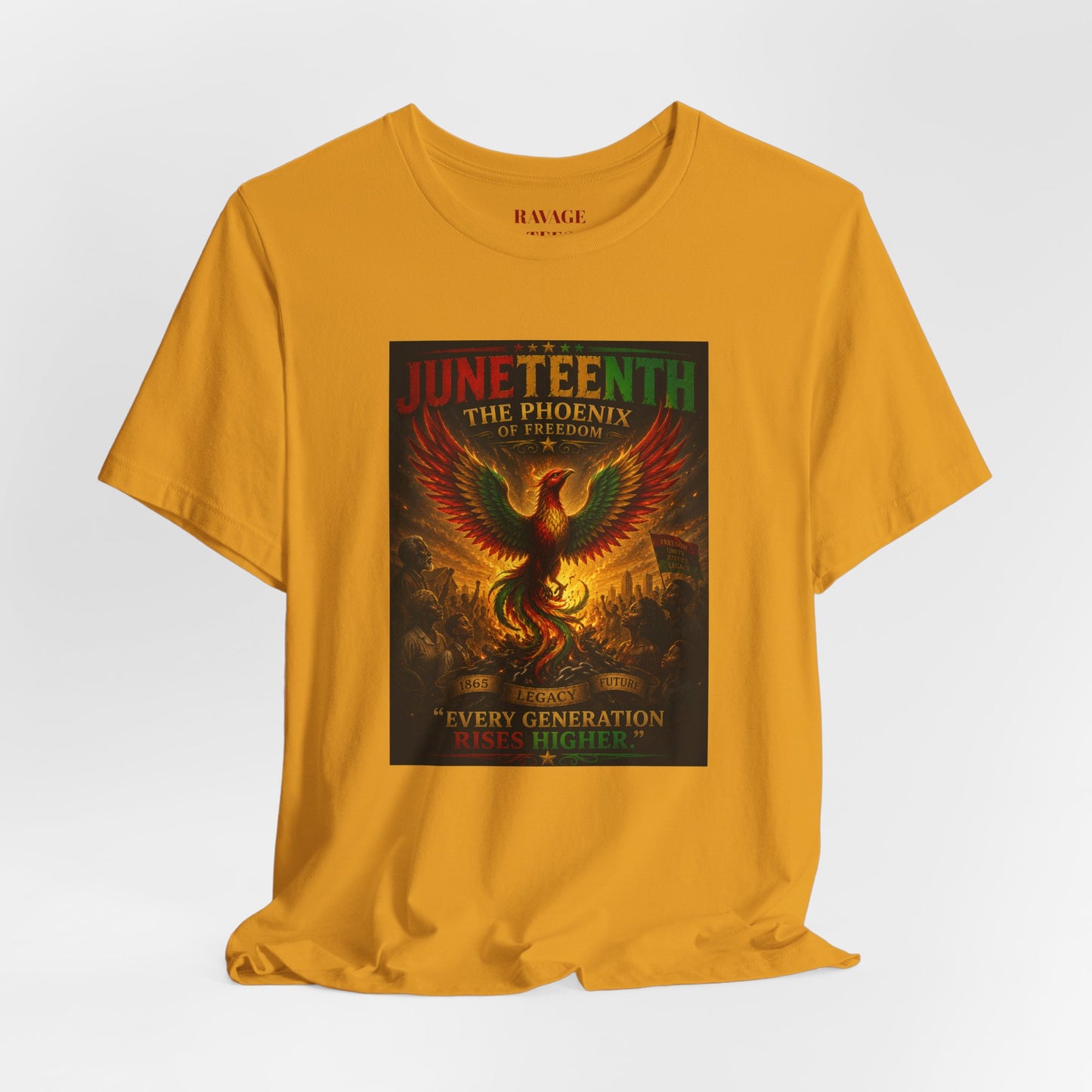 Juneteenth Phoenix Tee — "Every Generation rRises Higher"