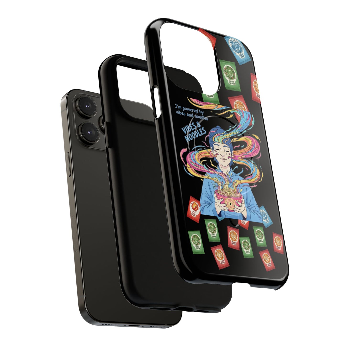 Noodle Lover Phone Case: Vibrant Cute Foodie Magnetic Anime Style