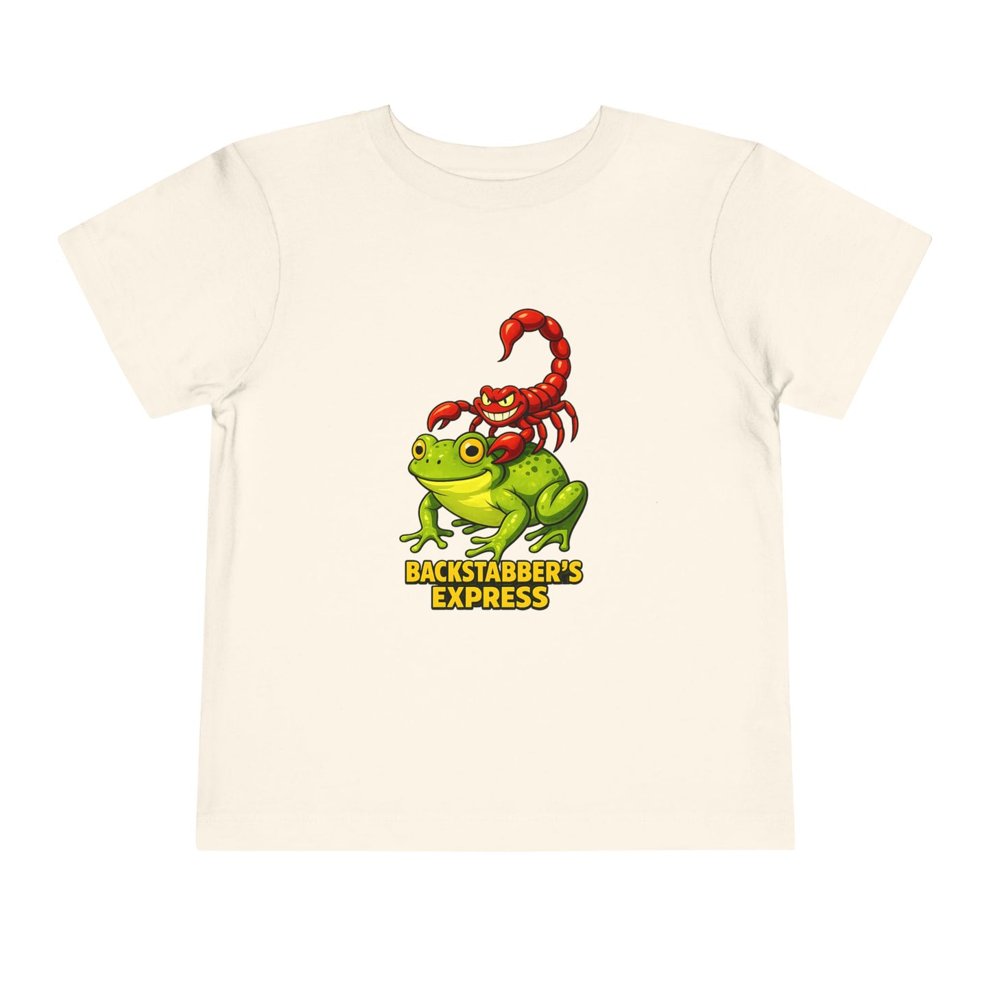 Toddler Tee — 'Backstabber's Express' Scorpion & Frog Funny Kids Shirt