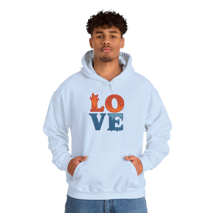 Unisex Hooded Sweatshirt with 'LOVE' Design - Cozy Gift for Friends, Valentine's Day, Casual Wear, Relaxation, Everyday Use