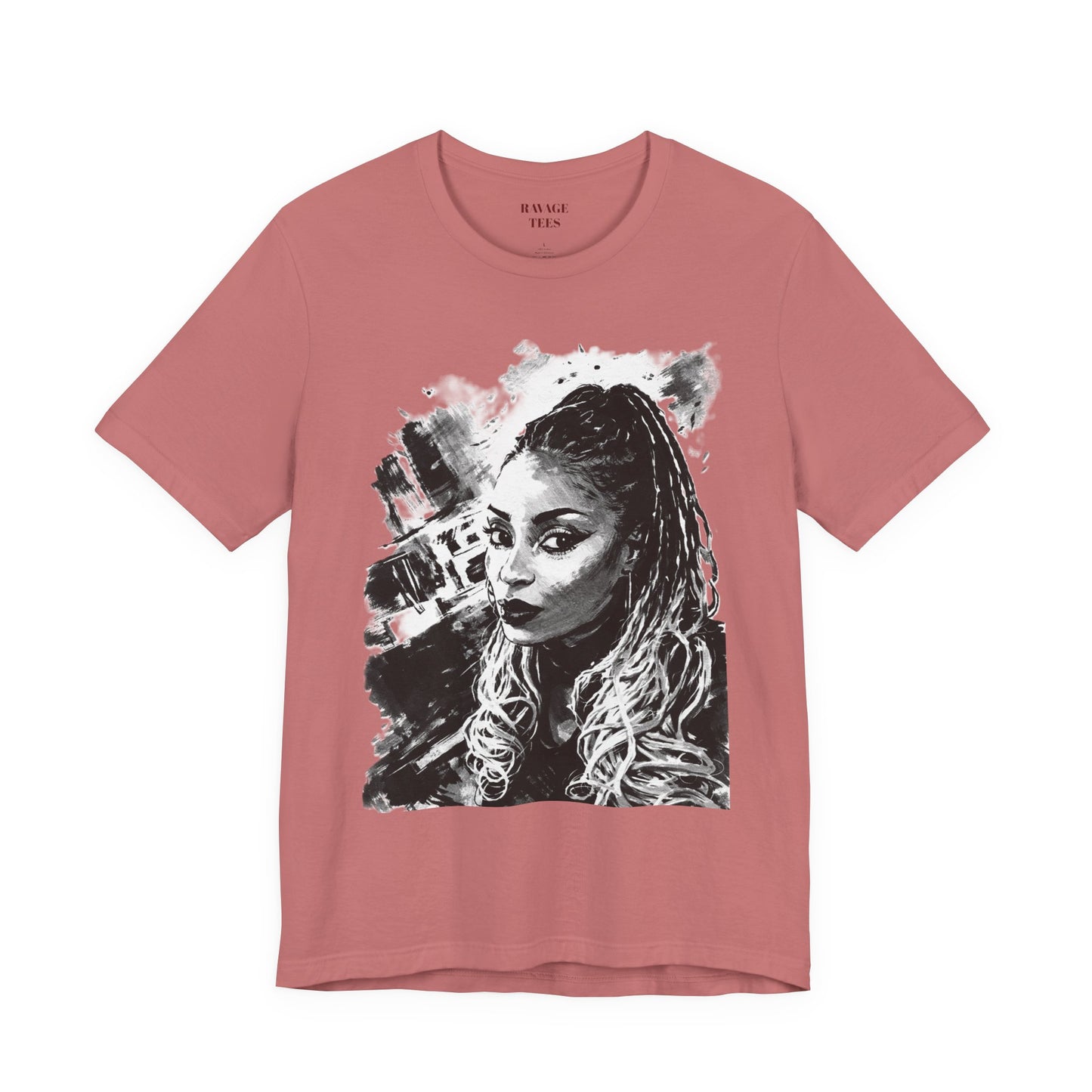 Personalize Black & White Ink Print T-Shirt