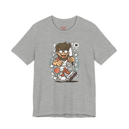 Retro Gamer Cartoon Character Tee
