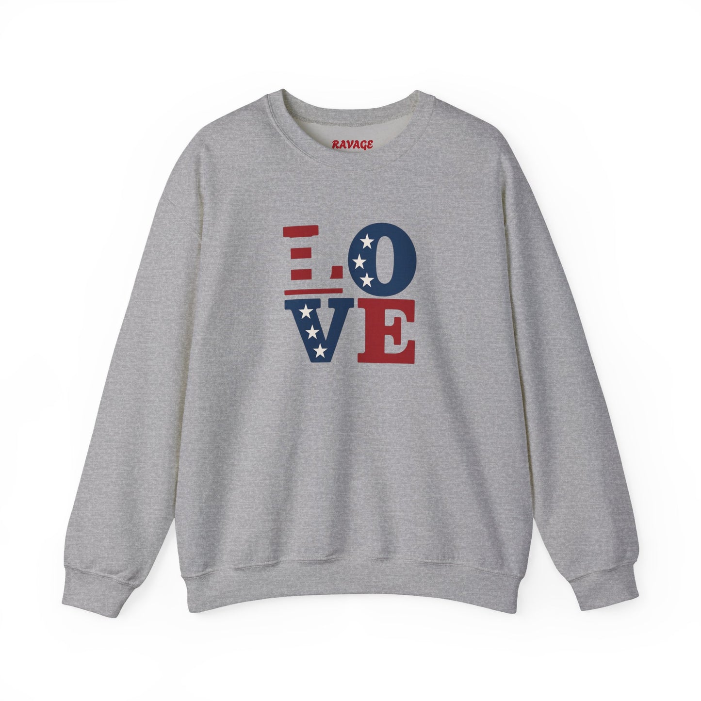 Patriotic Love Sweatshirt | Unisex Crewneck, Cozy Top for Celebrations, Gifts, Independence Day, Casual Style, Everyday Comfort