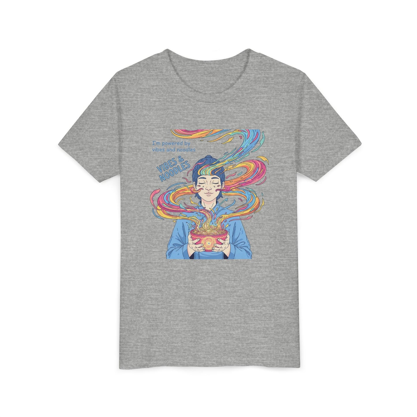 Vibes & Noodles Youth Tee, Cute Kid's T-Shirt, Fun Graphic Tee, Colorful Short Sleeve Shirt, Gift for Kids, Summer Outfit