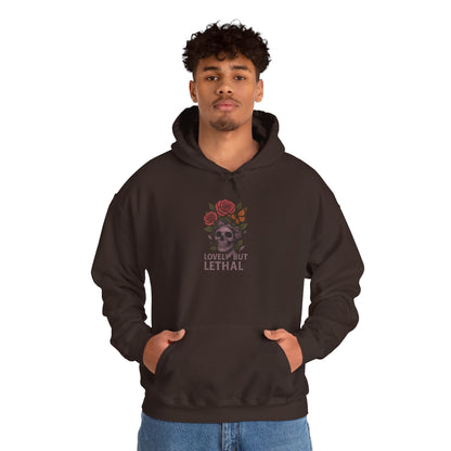 LOVELY BUT LETHAL Graphic Hoodie – Unisex Pullover Sweatshirt for Nature Lovers | Cozy Streetwear for Spring, Casual Wear & Eco-Friendly Gifts