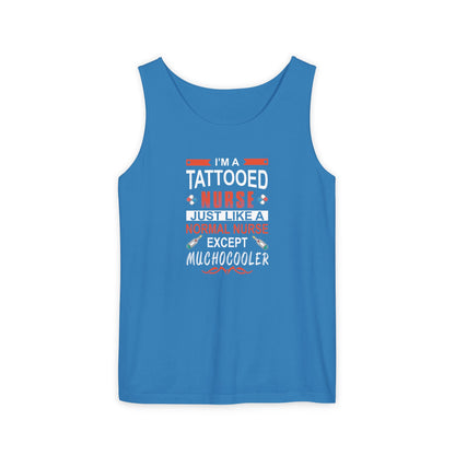 Tattooed Nurse Garment-Dyed Tank Top, Gift for Nurses, Casual Summer Wear