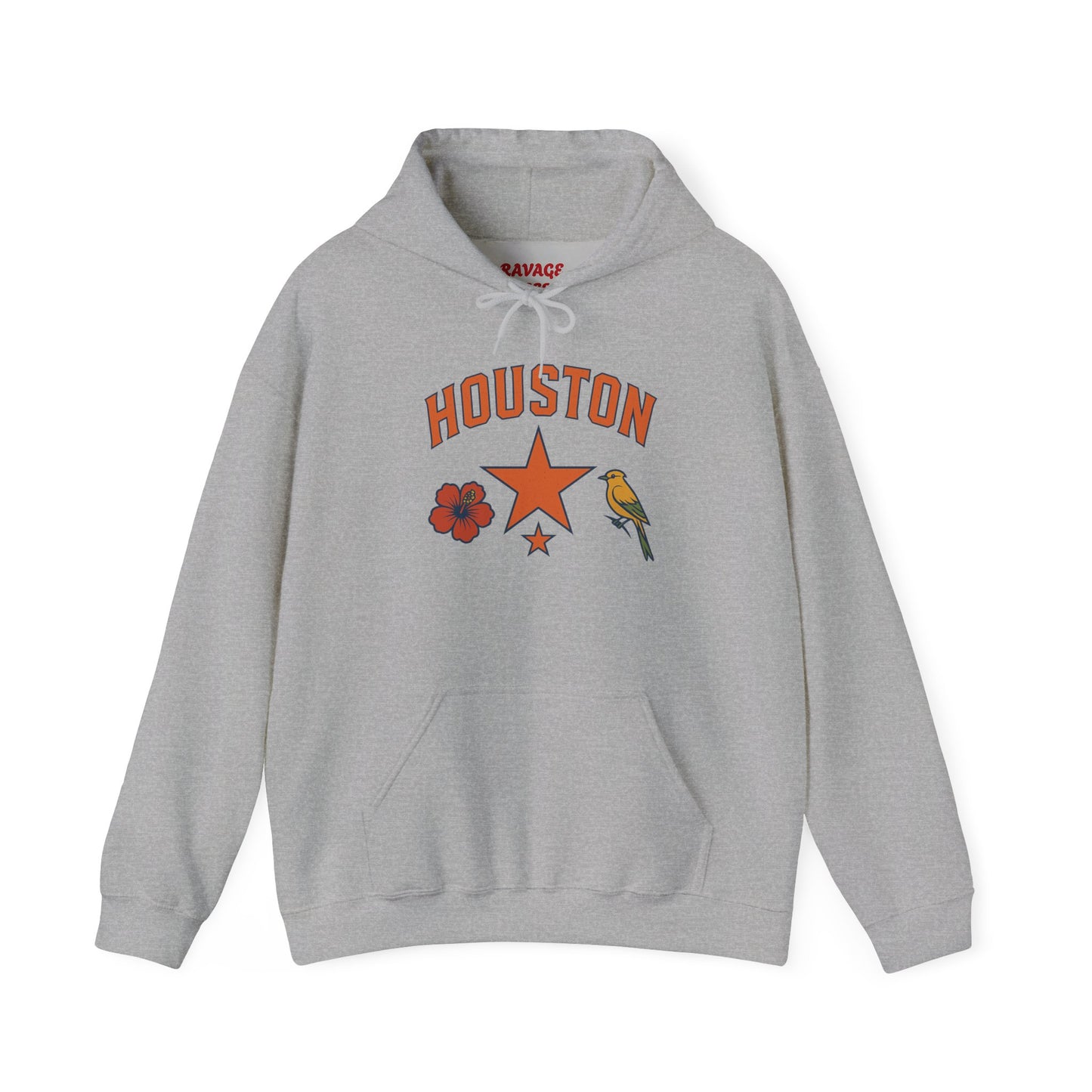 RAVAGE "HOUSTON" Vintage Hoodie | Retro Style Hooded Sweatshirt