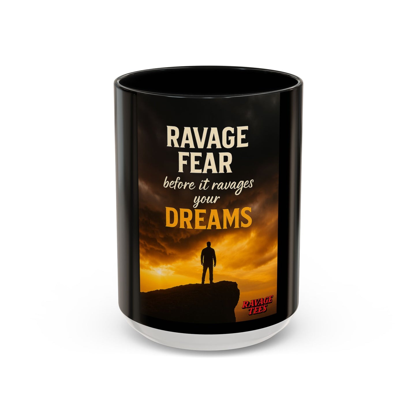 Inspirational Coffee Mug | Ravage Fear Before It Ravages Your Dreams | Motivational Gift | Black Accent Coffee Cup | Office Decor, [...]