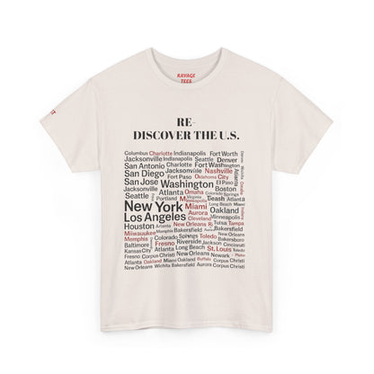 Re-Discover the U.S. Unisex Exploratory Travel T-Shirt, Adventure Tee, USA Discovery Shirt