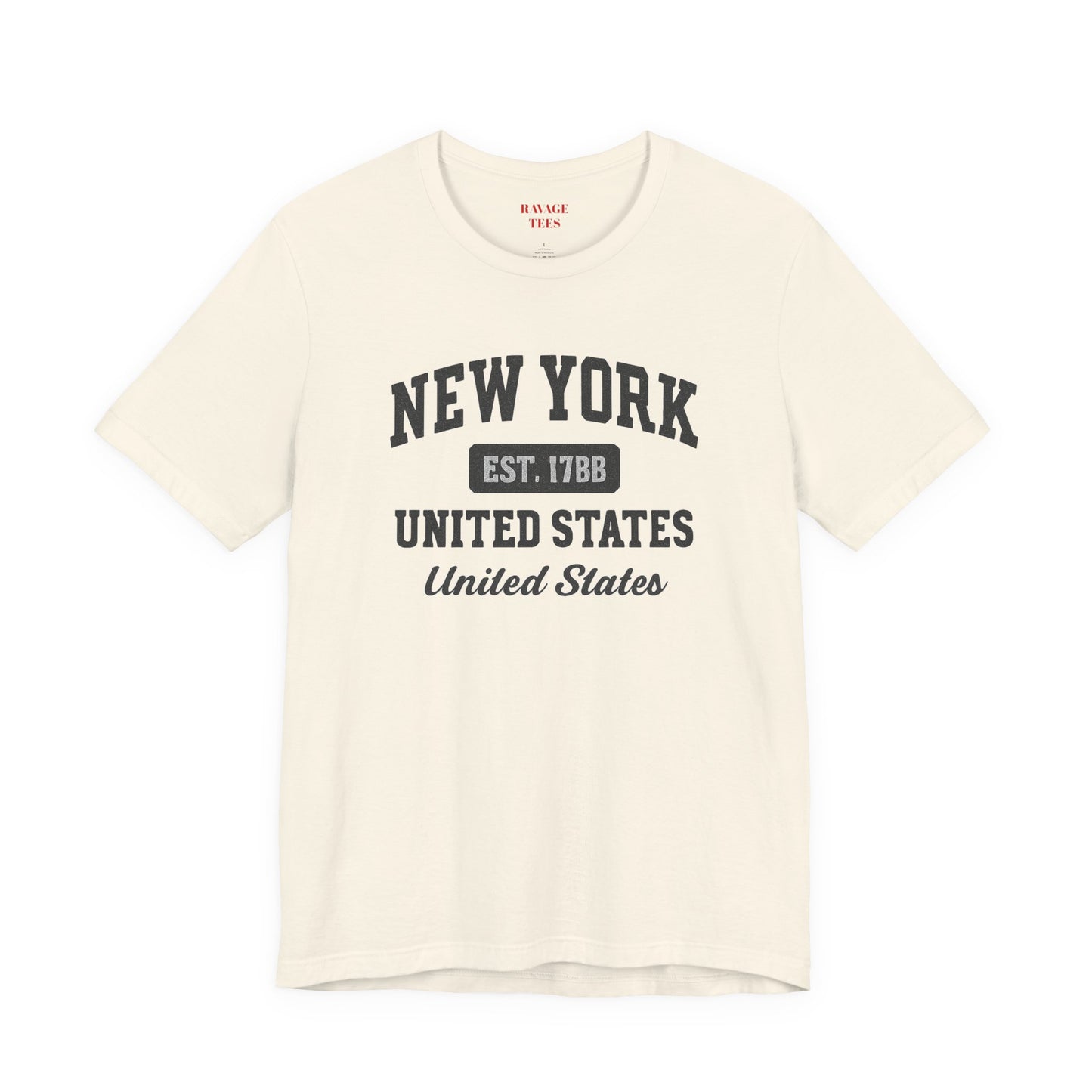 New York Vintage College T-Shirt – 'New York Est. 1788' Graphic Tee