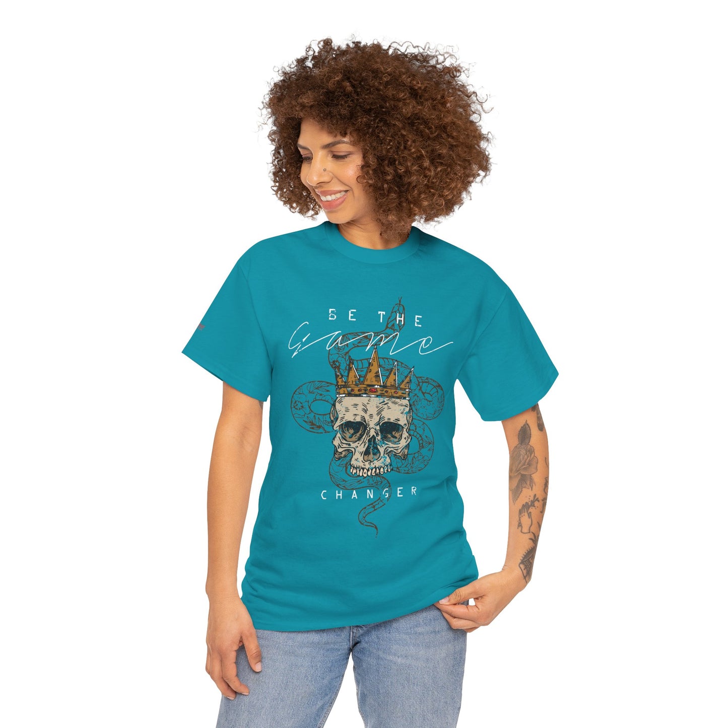 Be The Game Changer. Stylish Skull Graphic Tee for Casual Wear