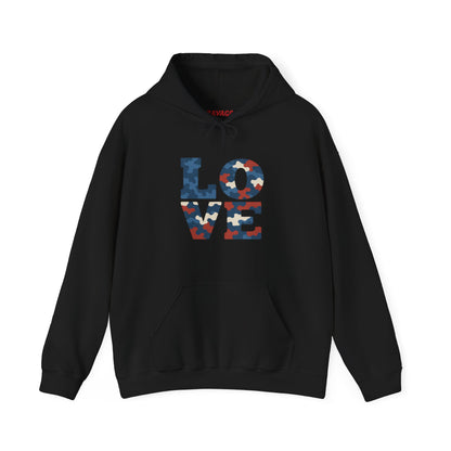 Unisex Hooded Sweatshirt with 'LOVE' Design - Cozy Gift for Friends, Valentine's Day, Casual Wear, Relaxation, Everyday Use