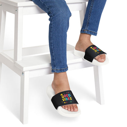 "Good Vibes" Removable-Strap Pool Slides