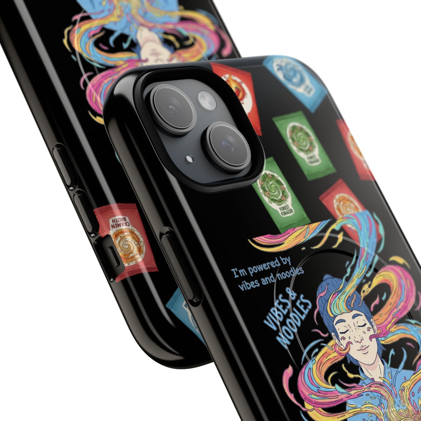 Noodle Lover Phone Case: Vibrant Cute Foodie Magnetic Anime Style