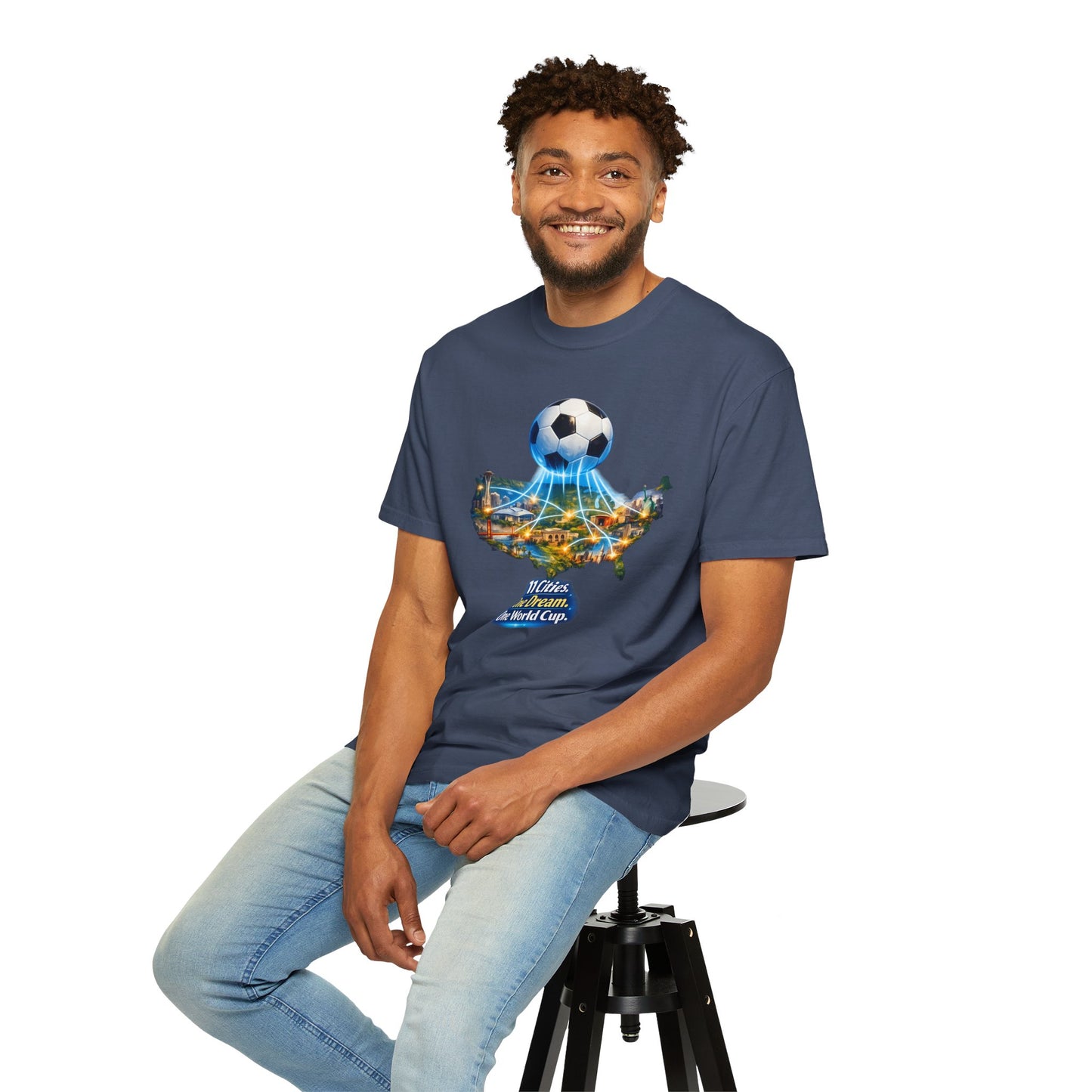 World Cup 2026 T-Shirt — "11 Cities. One Dream. One World Cup."