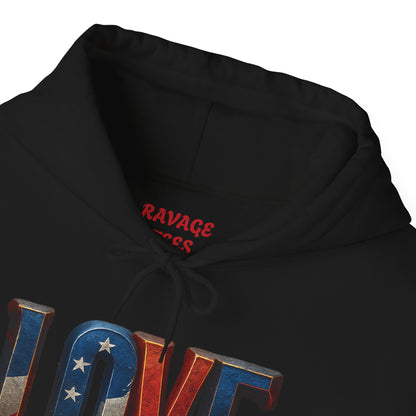 Unisex Hooded Sweatshirt with 'LOVE' Design - Cozy Gift for Friends, Valentine's Day, Casual Wear, Relaxation, Everyday Use
