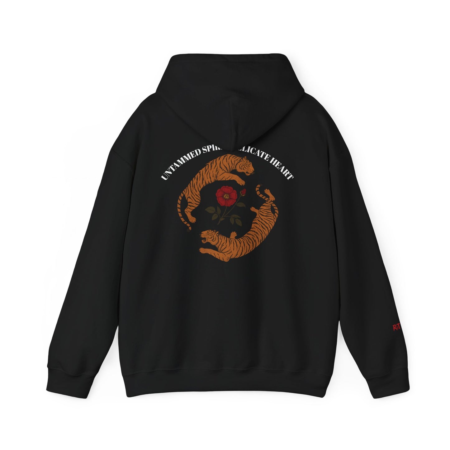 Black Tiger & Rose Graphic Hoodie