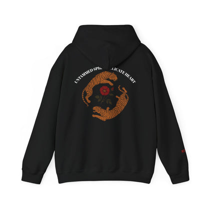 Black Tiger & Rose Graphic Hoodie