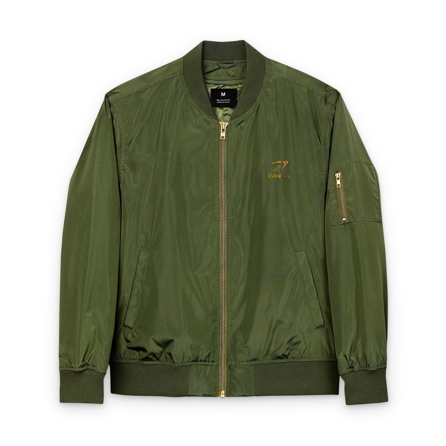 RAVAGE Embroidered Bomber: Eco-Friendly Unisex Streetwear Gift