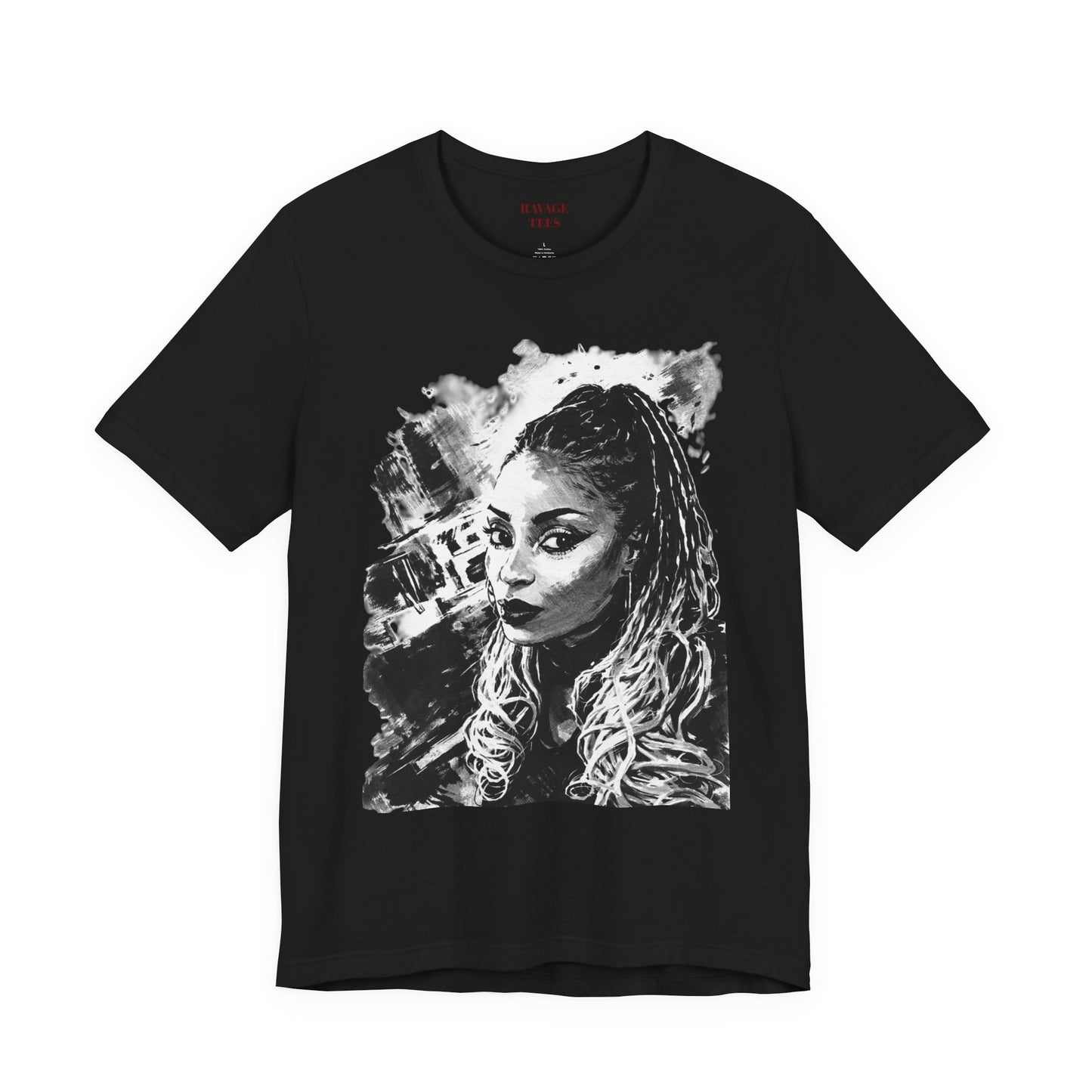 Personalize Black & White Ink Print T-Shirt
