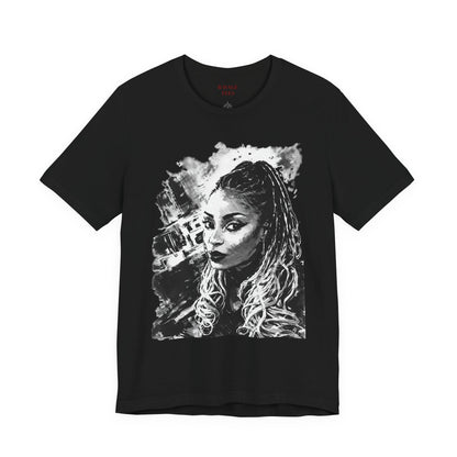Personalize Black & White Ink Print T-Shirt