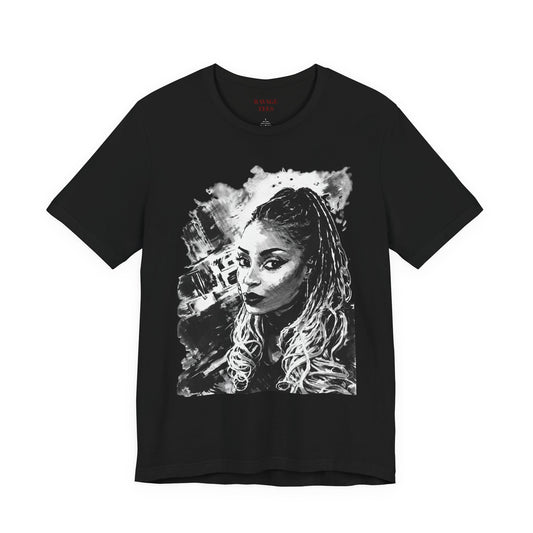 Personalize Black & White Ink Print T-Shirt