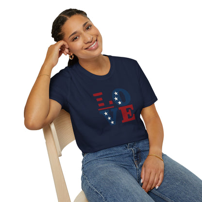 "Freedom & Love" Tee: Unisex 4th of July Graphic Shirt Gift