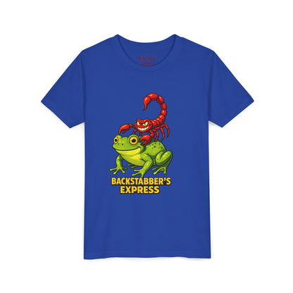 Youth Tee - "Backstabber's Express" Frog & Scorpion Graphic
