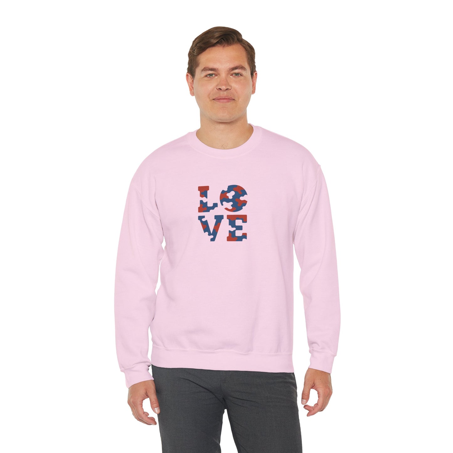 Patriotic Love Sweatshirt | Unisex Crewneck, Cozy Top for Celebrations, Gifts, Independence Day, Casual Style, Everyday Comfort