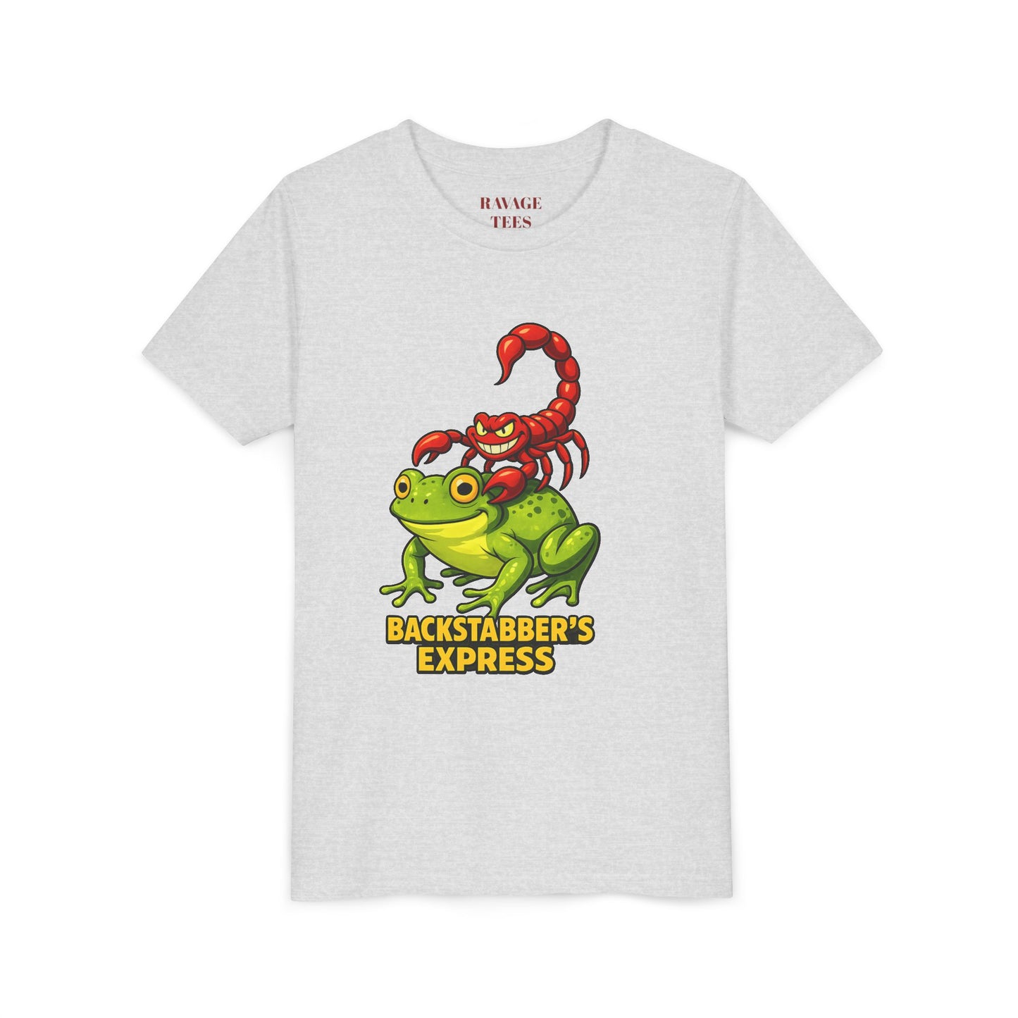 Youth Tee - "Backstabber's Express" Frog & Scorpion Graphic