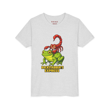 Youth Tee - "Backstabber's Express" Frog & Scorpion Graphic