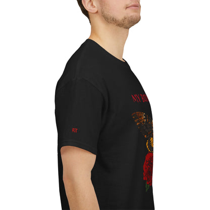 Your Body Your Choice Tee with Butterfly & Rose Design
