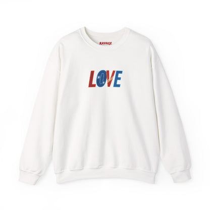 Patriotic Love Sweatshirt | Unisex Crewneck, Cozy Top for Celebrations, Gifts, Independence Day, Casual Style, Everyday Comfort