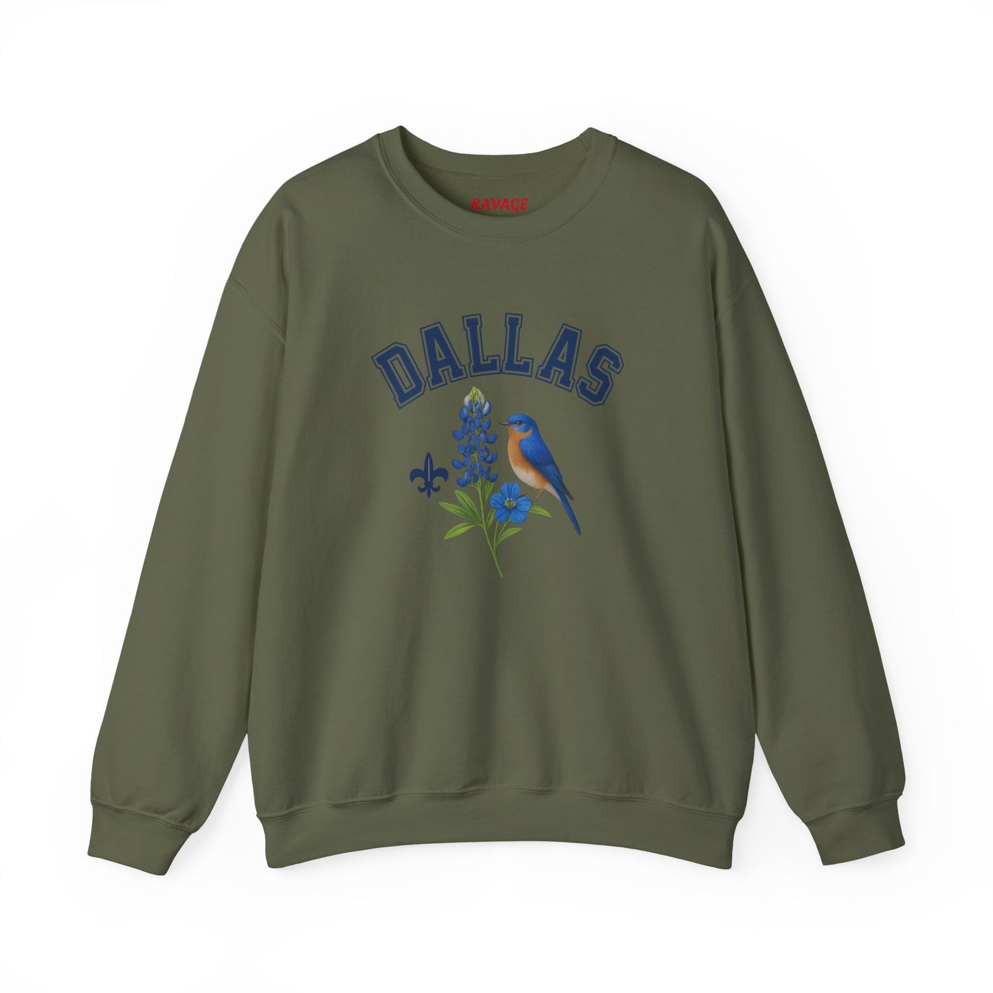 RAVAGE Dallas Vibe Unisex Crewneck Sweatshirt-Cozy Street Wear