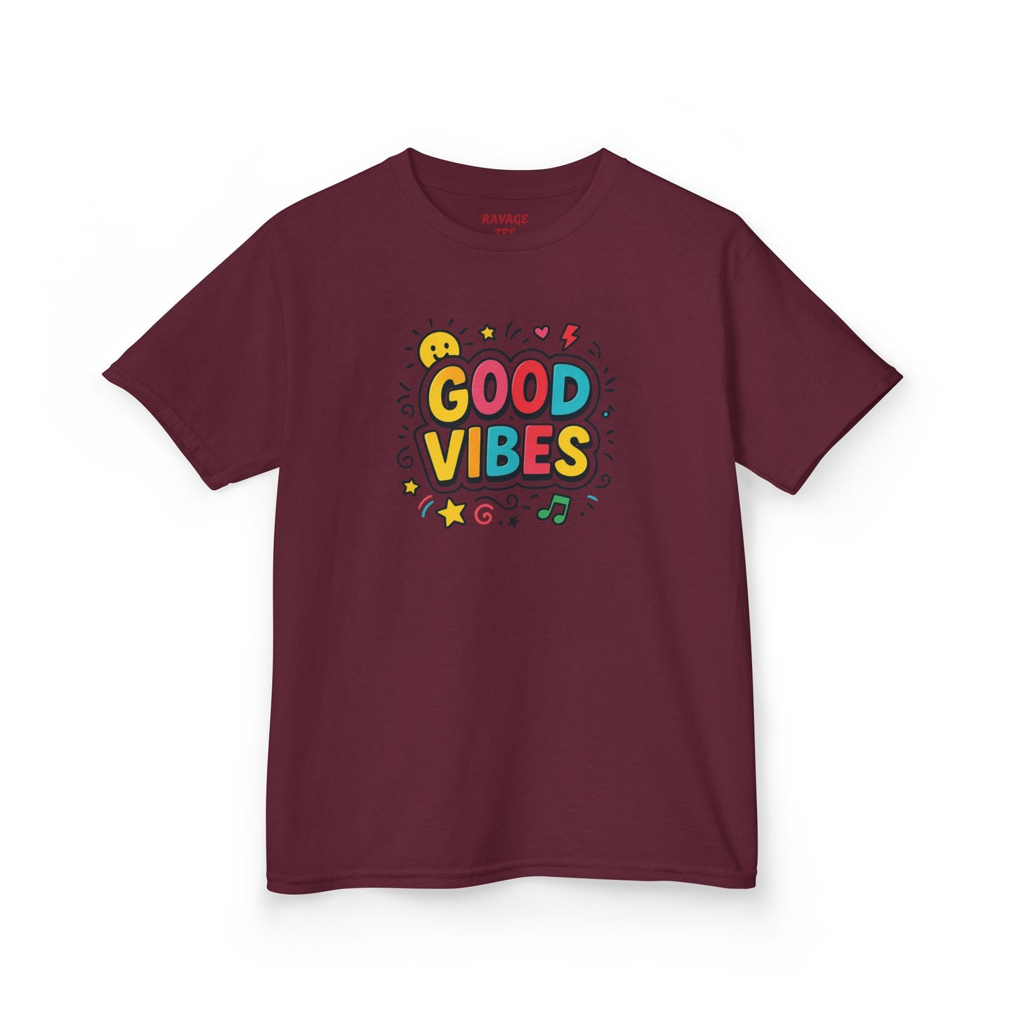 Kids Good Vibes T-Shirt – Fun Graphic Tee with Positive Message, Cool Summer Outfit, Birthday Gift for Children