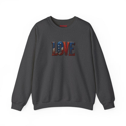 Patriotic Love Sweatshirt | Unisex Crewneck, Cozy Top for Celebrations, Gifts, Independence Day, Casual Style, Everyday Comfort