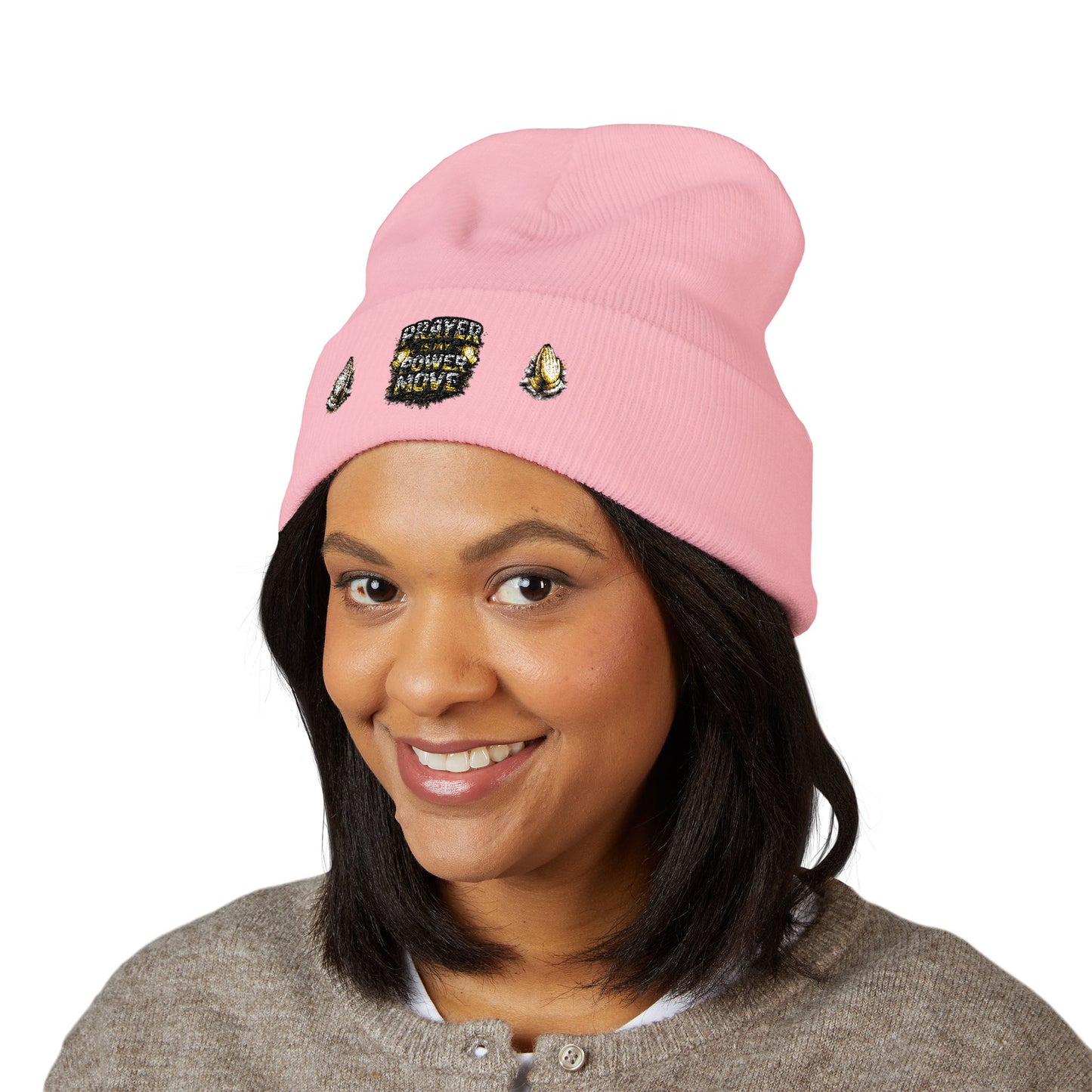 Prayer Power Move Embroidered Beanie