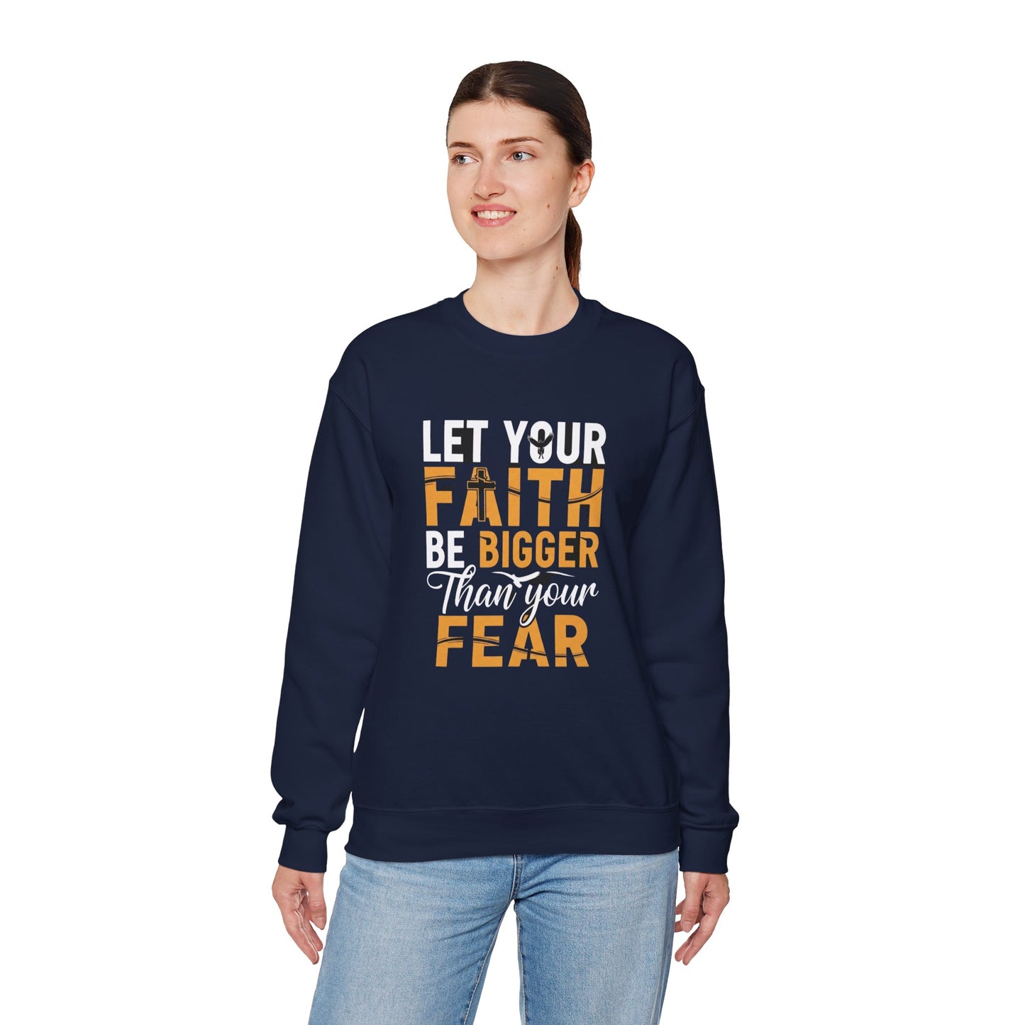 Faith Over Fear Crewneck Sweatshirt | Christian Apparel, Inspirational Gift, Cozy Casual Wear, Religious Sweatshirt, Unisex Fashion