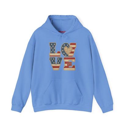 Unisex Hooded Sweatshirt with 'LOVE' Design - Cozy Gift for Friends, Valentine's Day, Casual Wear, Relaxation, Everyday Use