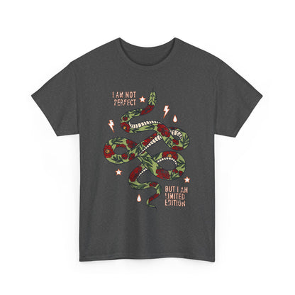 Trendy Unisex Tee, I Am Not Perfect Snake Design Shirt, Casual Wear, Gift for Nature Lovers, Eco-Friendly Fashion