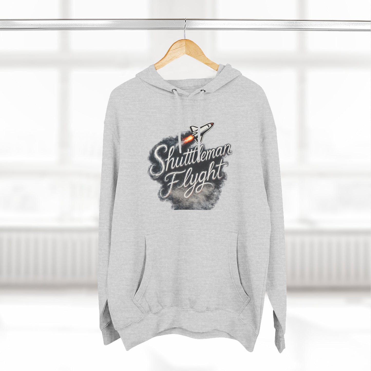 Shuttleman Flight Hoodie — Retro Rocket Pilot Graphic Hoodie