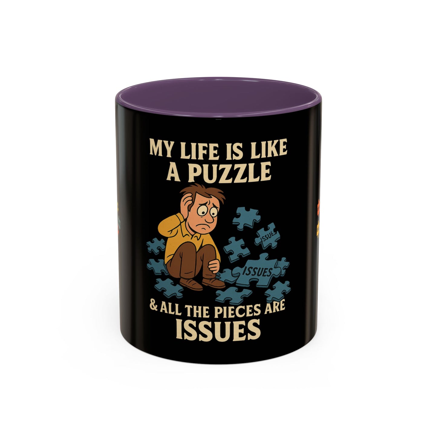 Puzzle-Themed Coffee Mug – "My Life Is Like A Puzzle" – Funny Gift for Coffee Lovers, Tea Drinkers