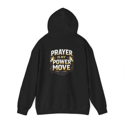 Prayer Is My Power Move Hoodie — Christian Cross Graphic Hoodie