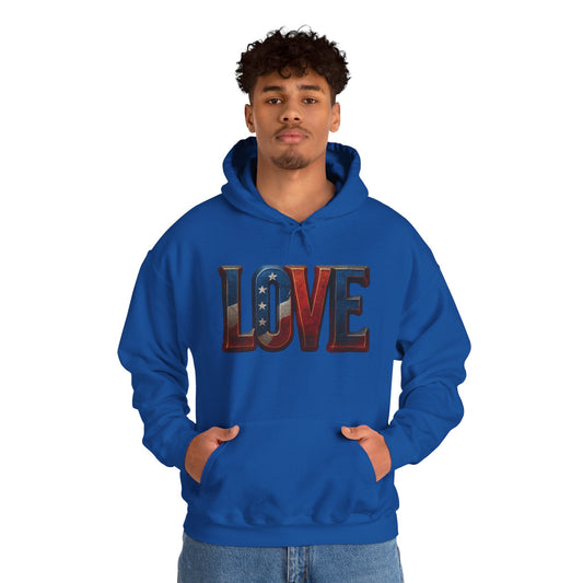 Unisex Hooded Sweatshirt with 'LOVE' Design - Cozy Gift for Friends, Valentine's Day, Casual Wear, Relaxation, Everyday Use
